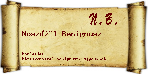 Noszál Benignusz névjegykártya